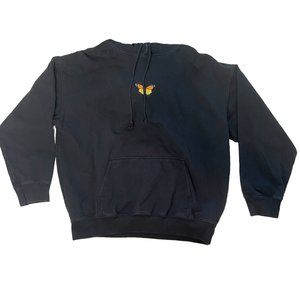 PACSUN John Galt x Brandy Melville Black Butterfly Pullover Hoodie